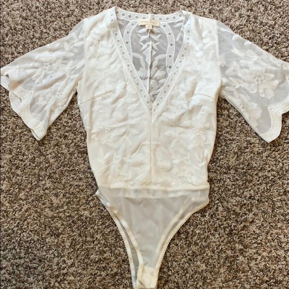White Lacey bodysuit